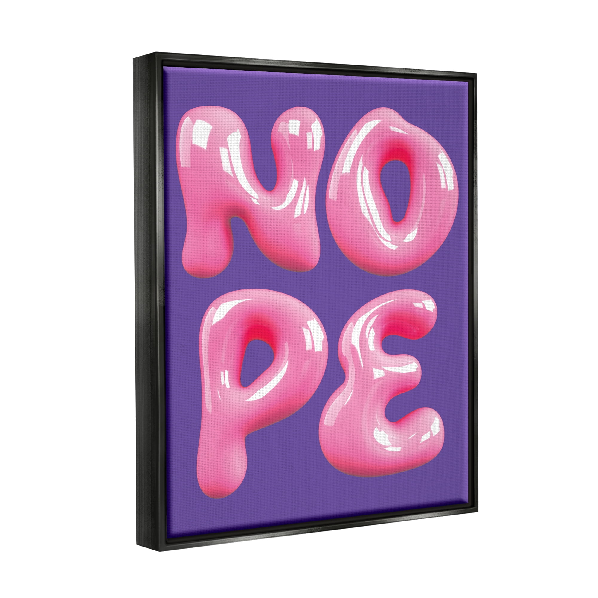 Stupell Industries Abstract Nope Bold Text Typography Painting Black Floater Framed Canvas Art Print Wall Art, 17 x 21