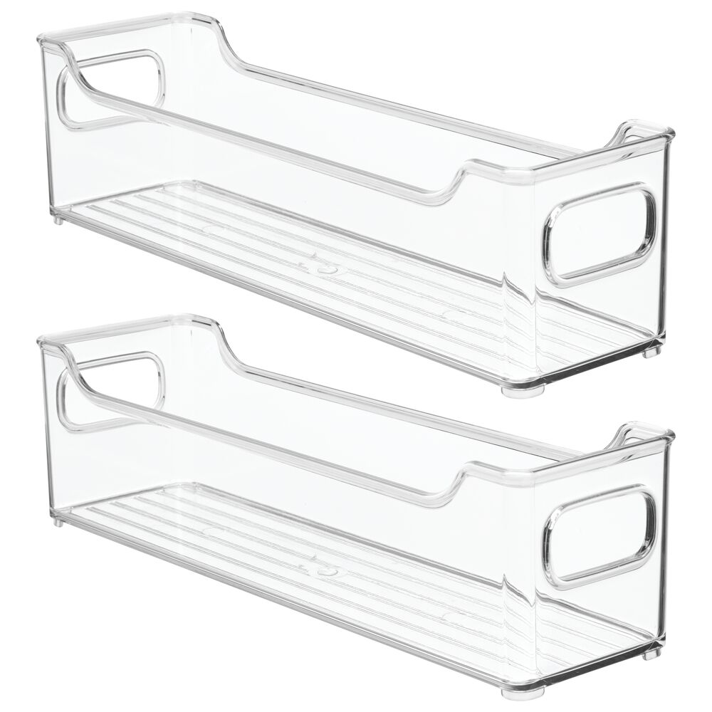 mDesign Plastic Kitchen Pantry Food Storage Bin, 2 Pack Clear