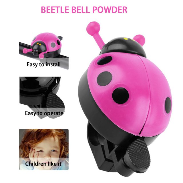 Colorful Plastic Clear and Melodious Bell Sound Lovely Kid Beetle Ladybug Ring Bell For Cycling Bicycle Bike Ride Horn Alarm