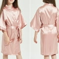 thumbnail image 3 of CAIVO Kids Girl's Like Satin Kimono Robe Spa Wedding Birthday Party Child Solid Color Children Versatile Toddler Clothing, 3 of 4