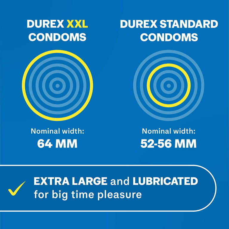  Durex XXL Extra Large Lubricated Condoms, 12 Count