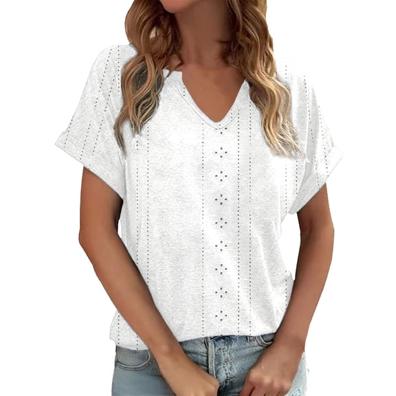 Petite Clothing for Women Short Sleeve Crew Neck Graphic Print Comfort Womens Spring Clothes,White,M