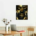 thumbnail image 3 of ARISTURING African American Canvas Wall Art Black Woman Gold Face Painting Picture Abstract Prints for Black Girl Room Bedroom Decor Framed  16x20 in, 3 of 5