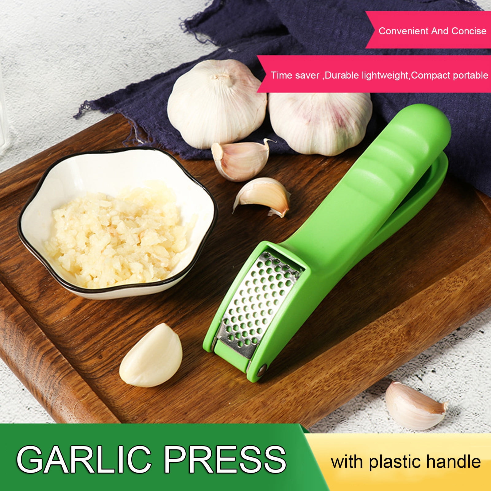Stainless Steel Home Kitchen Mincer Tool Garlic Press Crusher Squeezer Masher 