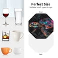 thumbnail image 6 of Naloa Colorful Plant Turtle A Leather Coasters for Drinks, Durable Drink Coasters 4 Set for Tabletop Protection, Luxurious Home Décor and Housewarming Gift ( {designName})Octagon, 6 of 6