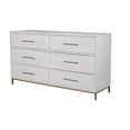 thumbnail image 2 of HomeRoots 524125 60 in. White Solid Wood Six Drawer Double Dresser, 2 of 3