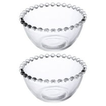 PTOOTP Clear Glass Serving Bowl Set of 2 - Bowls for Casual Gatherings, Parties, and Everyday Use