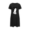 thumbnail image 5 of Sakmal Cute Womens Moomoo Nightgowns Short Plus Size Halloween Black House Dress Black Cat Print Short Sleeve Nightgowns for Women, 5 of 5
