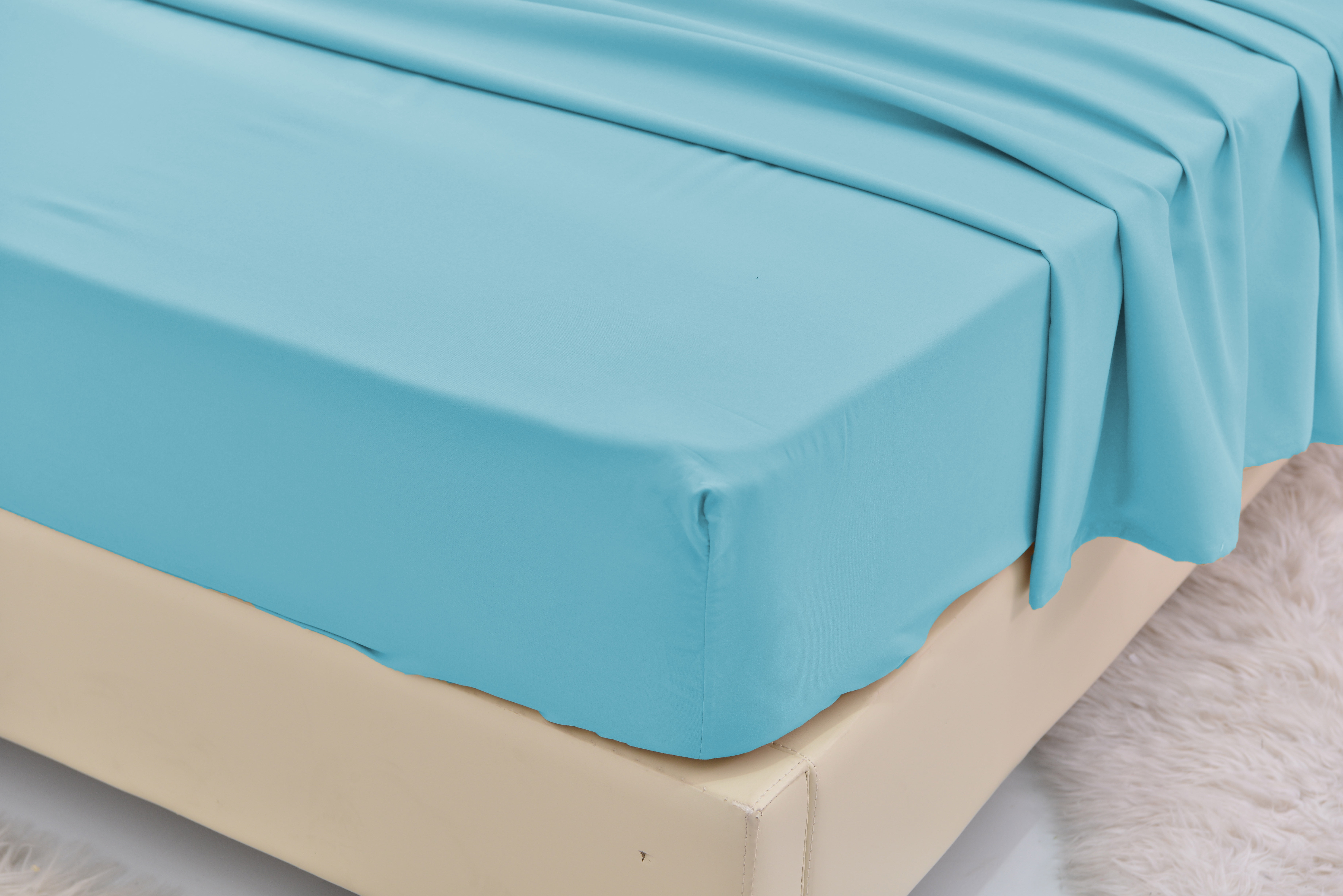 California King Size Bamboo Derived Rayon Bed Sheet Set - Softer than Cotton Sheets King Size - Wrinkle Free - 16" Deep Pockets - 4 Piece - 1 Fitted Sheet, 1 Flat, 2 Pillowcases California King Aqua