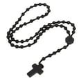 thumbnail image 4 of Collar de rosario negro, collar de rosario negro, collar de cuentas de oración finas, collar de rosario de obsidiana, funcionalidad versátil, 4 of 12