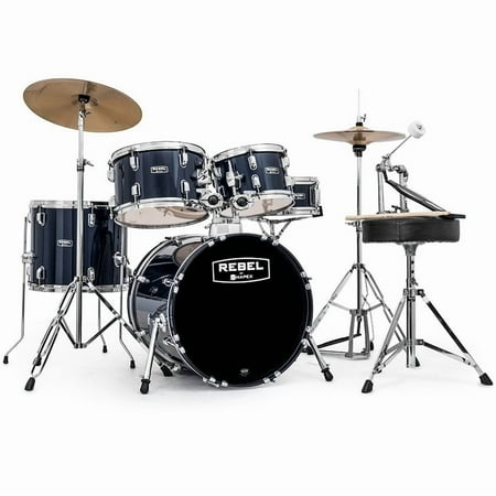 Mapex RB5844FTCYB Rebel 5 Piece Royal Blue Drum Kit w/Cymbals, Throne + Hardware