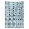 thumbnail image 2 of Azulejo Tablecloth, Ethnic Portuguese Mosaic Art Pattern of Flower Leaves in Middle Eastern, Rectangle Satin Table Cover for Dining Room and Kitchen, 60" X 90", Dark Teal and White, by Ambesonne, 2 of 2