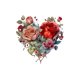 thumbnail image 2 of Creative Floral Heart Pattern Printed Women'S Trendy Round Neck Short Sleeve, Simple Casual Sports T-Shirt, Comfortable Summer Top for Holidays., 2 of 6