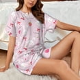thumbnail image 5 of Yiaed Love Rabbit Print Short Sleeve Pajama Sets for Women Casual Crew Neck 2 Piece Lounge Sets Women's Short-Sleeved Pajama-X-Large, 5 of 5
