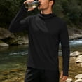 thumbnail image 6 of Mens UPF 50+ Sun Protection Jacket Hooded Long Sleeve Lightweight Quick Dry Fashion Athletic Top with Pockets and Thumb Hole Black XL, 6 of 8