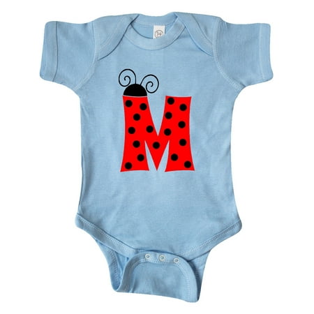 

Inktastic Cute Lady Bug Initial M Gift Baby Boy or Baby Girl Bodysuit
