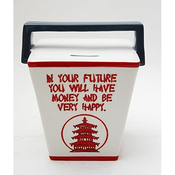 6.50 Inch Ceramic Good Fortunes Savings Piggy/Coin/Money Bank