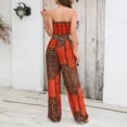 thumbnail image 4 of Bienvenido Conjunto De Pantalones Largos Sin Tirantes para Mujer, Conjunto De Pantalones Largos con Estampado De Leopardo, Cuello Halter, Top De Verano, Pantalones Anchos, XL Naranja, 4 of 6