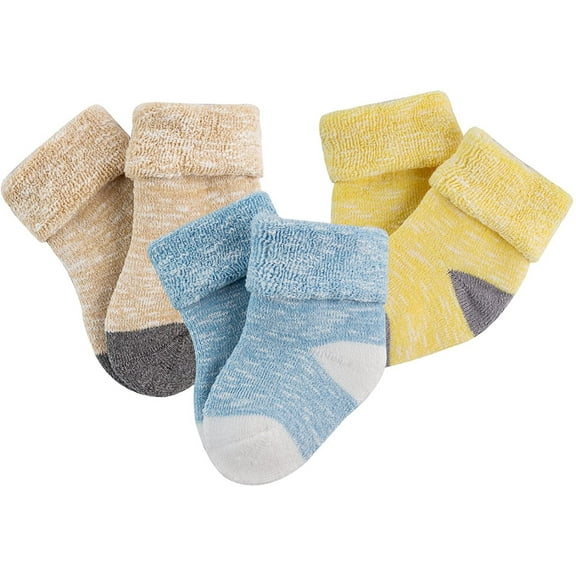 Lian LifeStyle Baby Boy's 3 Pairs Thick Combed Cotton Crew Socks ZM03 12 Month-24 Month