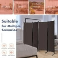 thumbnail image 4 of CZMJY 5.6FT Folding Room Divider Freestanding 4-Panel Privacy Screen with Sturdy Iron Frame, Double Hinged Partition Wall Dividers for Home Office Separator, Black, 4 of 8