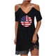 thumbnail image 2 of Puntoco Vestido De Manga Corta Con Cuello En V, Vestido De Fiesta Estampado Sexy Con Cuello En V Y Manga Corta Para Mujer Negro M, 2 of 5