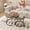 Brown + Wood+Metal, variant on Nesting Coffee Table Set of 2, 27.6inch Round Coffee Table Wood Marble Pattern Top with Sturdy Metal Frame, End Table Side Tables for Living Room Bedroom Balcony Yard (White)