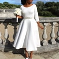 thumbnail image 3 of AURA Plus Size Summer Solid Color A Line Swing Dress Elegant High Waist Midi Evening Dress XL XXXL, 3 of 10