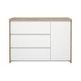 thumbnail image 5 of Tvilum Next 3 Drawer Sideboard with 1 Door and 3 Shelves, Jackson Hickory and White, 5 of 15