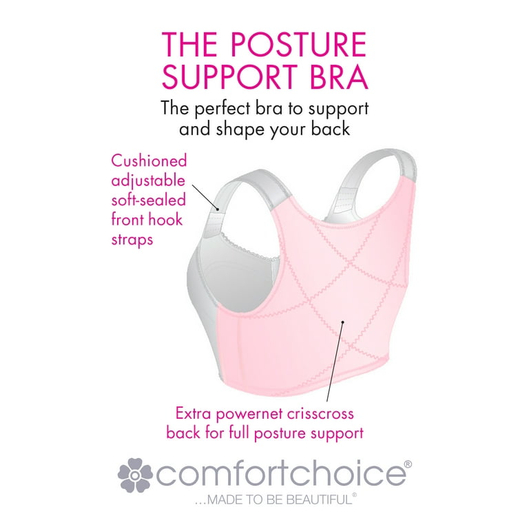 Comfort Choice Women's Plus Size Satin-Trim Posture Bra Bra 