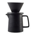thumbnail image 2 of 2-Person Home Pour Over Coffee Set with Matte White Ceramic Filter Cup & Mameguro Serving Pot - Premium Export-Quality V60 Dripper Kit for Smooth, Consistent Brewing, Durable Black Ceramic, 2 of 5
