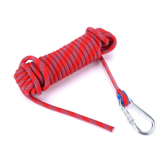 Escalada Paracord de Servicio Pesado Panchute Corad Corad Lanyard Con Carabiner Rojo-10m