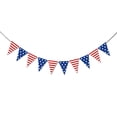 thumbnail image 3 of Party Decorations, Independence Day Bunting, Patriotic Flag Banner for 4th of July, Red White Blue Star Striped Pennants, Hanging Decor for Fireplace Wall Window, 3 of 8