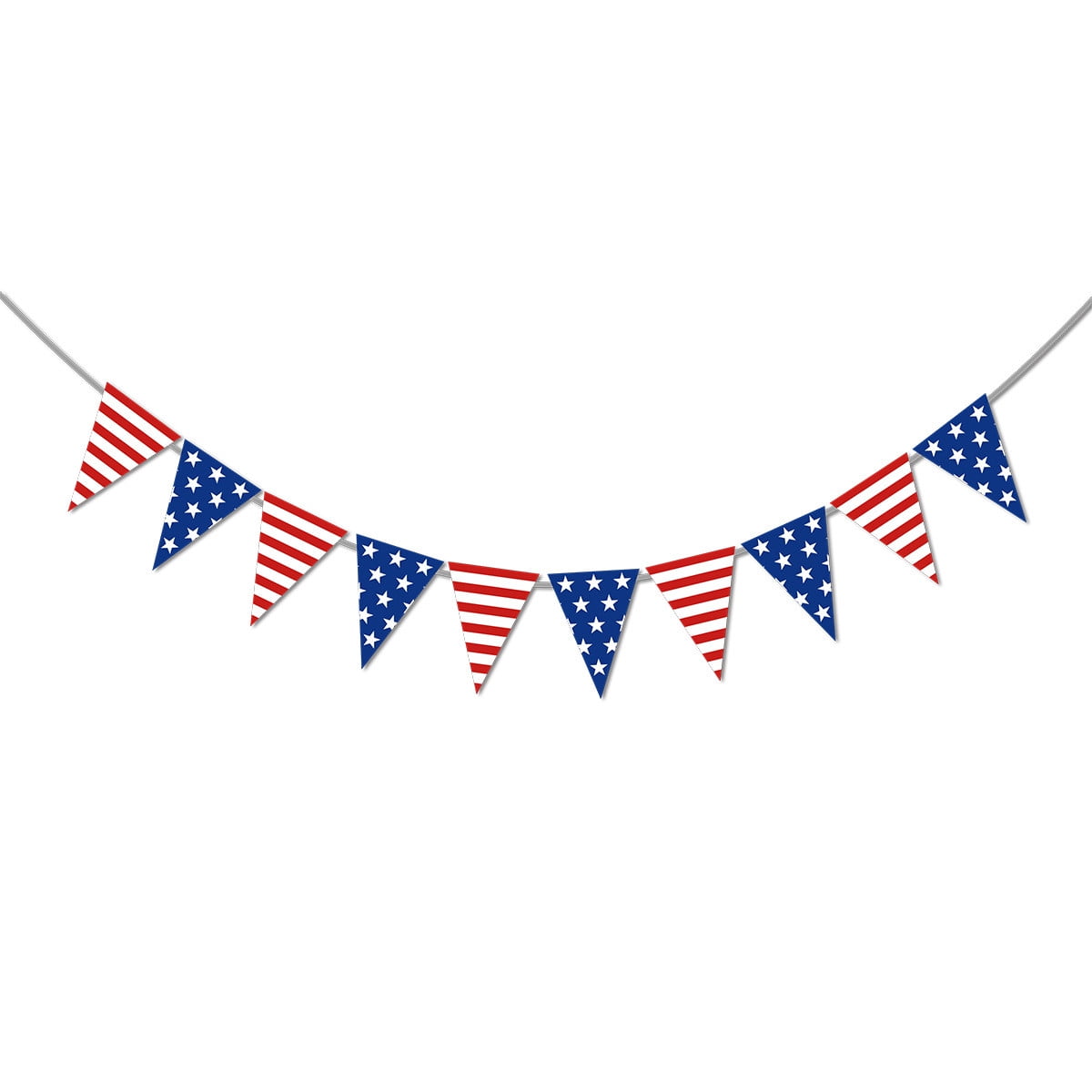 Patriotic Flag Banner Bunting Garland Independence Day Party Decorations Red White Blue Star Stripe Pennant Flags for 4th of July Memorial Day Outdoor Indoor Decor (5 PCS)