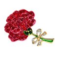 thumbnail image 3 of Elegante broche de cristal para mujer, alfileres de broche de flor rojo y rosa, alfileres de solapa de aleación Hugo Pin de broche de flor de clavel, 3 of 10