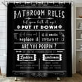 thumbnail image 2 of Funny Quotes Shower Curtains,Unique Funny Cool Bathroom Rules Shower Curtains, Black and White Fable Bathroom Shower Curtain with Plastic Hooks,60X72 Inch., 2 of 4