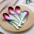 thumbnail image 3 of ReaNea Rainbow Soup Spoons 6 Pieces, Stainless Steel Asian Soup Spoon Set, 3 of 9