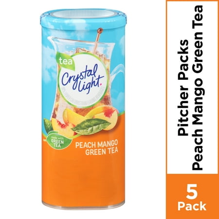 (12 Pack) Crystal Light Peach Mango Green Tea Drink Drink Mix, 5 count (The Best Green Tea To Drink)