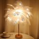thumbnail image 2 of Table Lamp Feather Led Wire Remote Control Living Room Bedroom Desk Light Decor, 2 of 5