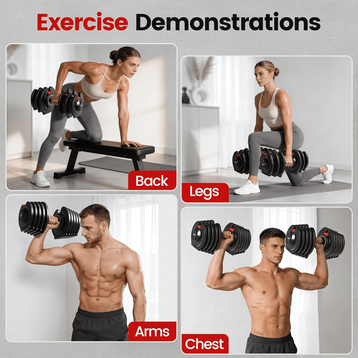 YAGUD 12-in-1 Adjustable Dumbbell Set, 7-52.5 LBS Quick-Adjust Dumbbells with Auto Safety Lock, Space-Saving Home Gym Weights for Full-Body Workout