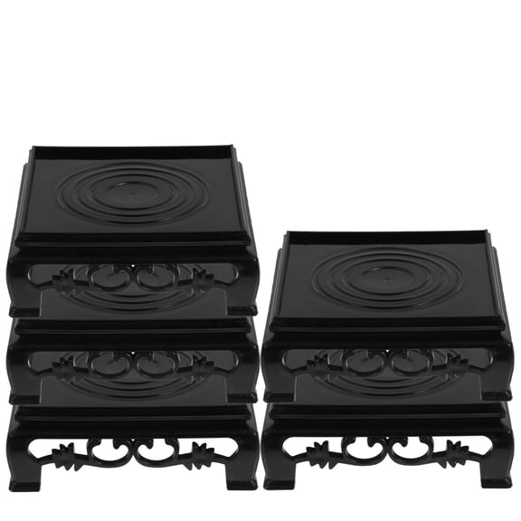 HAMPPLIES 5pcs Black Plastic Plant Pot Stand Riser for Vase Display Outdoors