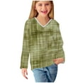 thumbnail image 6 of Avrntaa Girls Casual V Neck Tops Fall Gradient Color T-shirt Loose Long Sleeve Stylish Layer Shirt, 6 of 8