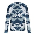 thumbnail image 3 of Dagegui Men's Camo Long Sleeve Fall Shirts Casual Crewneck Pullover Shirt Slim-Fit Camouflage Print Athletic Tees Tops Outdoor Vacation Travel T-Shirts Navy S, 3 of 5