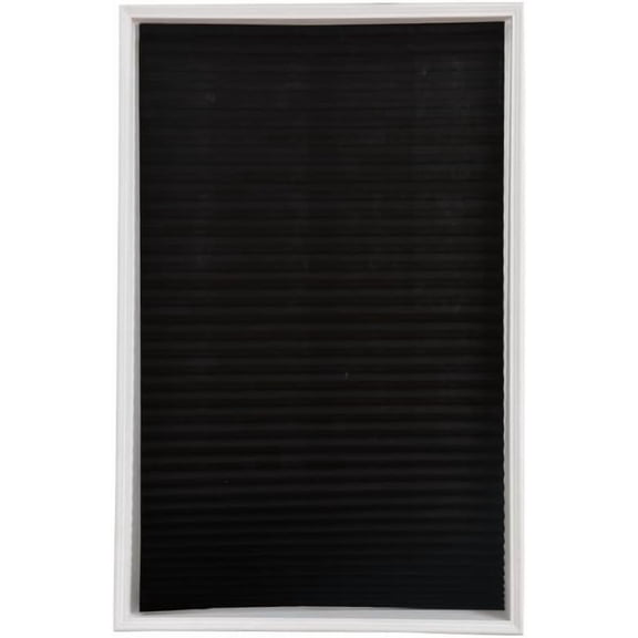 2 Pack Temporary Blackout Blinds for Window, Self Adhesive Pleated Cordless No Drill Fabric Room Darkening Shades Bathroom Kitchen Office, Black, 60*150cm(W*L)-2pcs