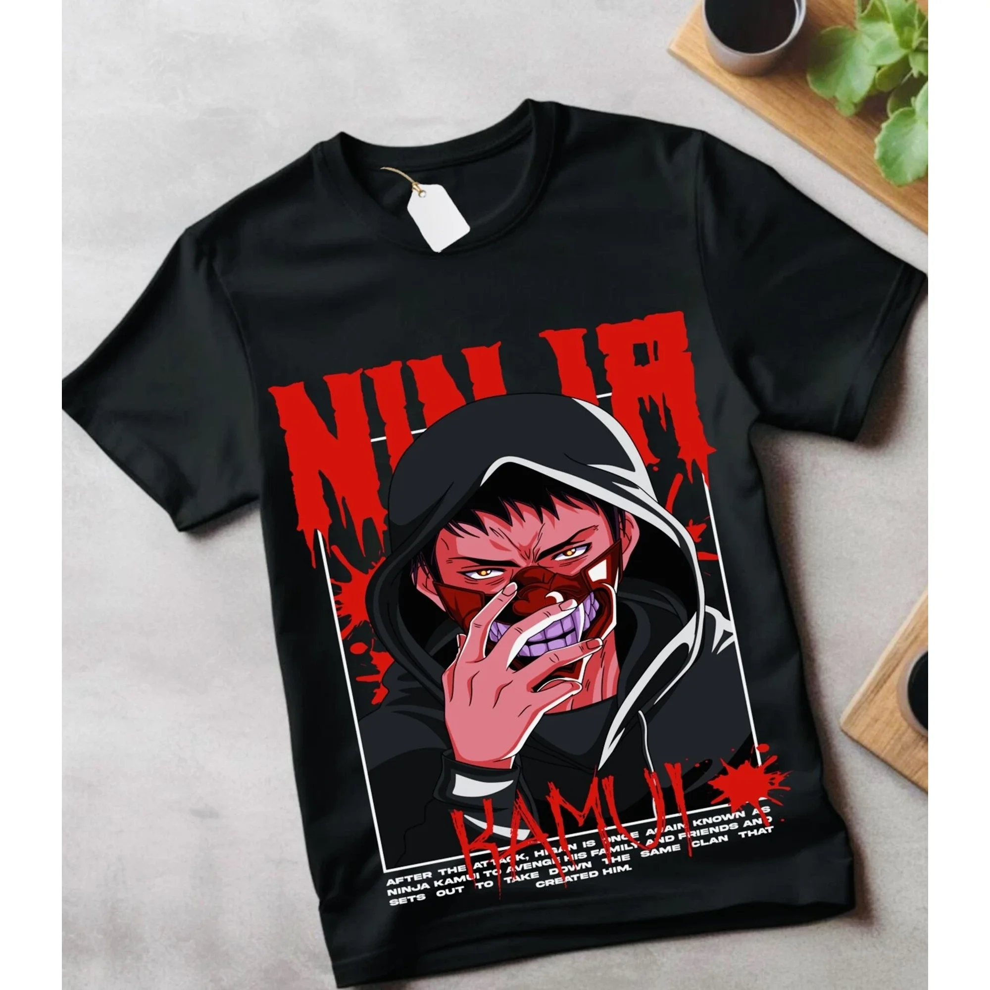 VINTAGE ninja kamui T-Shirt Ninja Scroll Jubei Kibagami Retro Anime Manga Waifu clothes