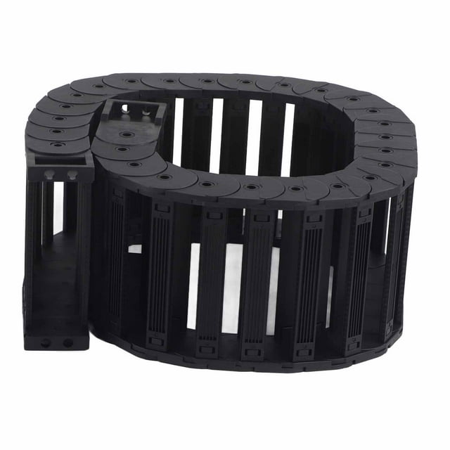 Cable Drag Chain, Black Nylon Flexible Nested Drag Chain, Cable Wire Carrier, Semi Closed Detachable Combinable Series for Electrical, Twist Chains