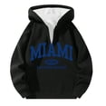 thumbnail image 3 of MHFRRA Sudadera con Capucha y Cremallera de Un Cuarto con Estampado de Letras, Suave, para Uso Diario, Cómoda, Ligera, Deportiva E Informal Negro, 3 of 3