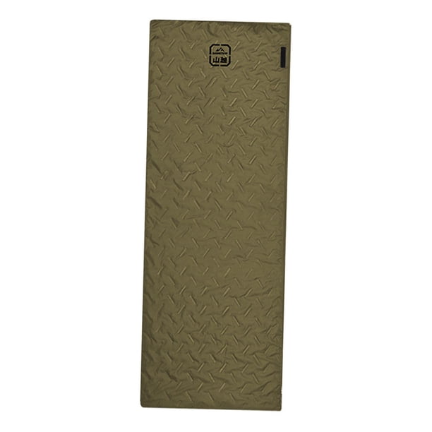 Saco de dormir para acampar, colchón portátil con bolsa de almacenamiento, versátil. Verde y izquierda