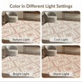 thumbnail image 7 of ODIKA 3'x5' Ultra-Soft Throw Mat, Traditional Symmetrical Botanical Grid Framework Contemporary None Washable, Bare feet friendly, Easy Care Indoor rug for Bedside, Vanity, 7 of 7