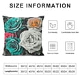 thumbnail image 5 of Throw Pillow Covers Black White Teal Gray Rose Flowers Pillow Covers Soft Cozy Pillowcase Farmhouse Decorative Square Cushion Cases for Couch Sofa Bed Living Room Home Decor, 5 of 5