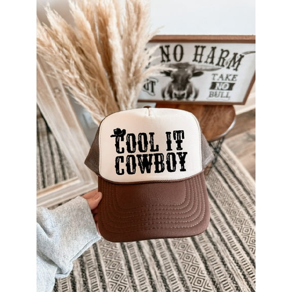 Cool It Cowboy Brown & Tan Trucker Hat